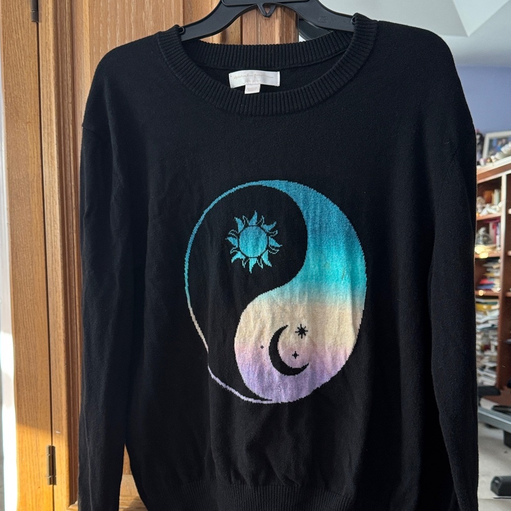 Spiritual Gangster Black Sweater with Yin Yang Design